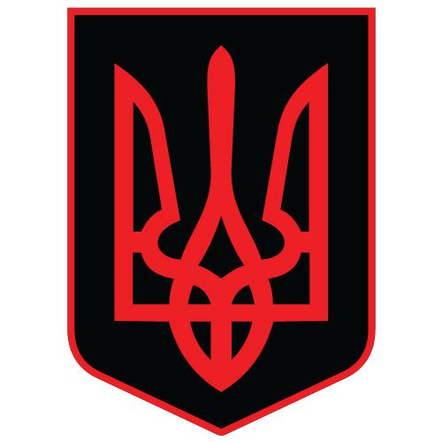 Табличка на стіну “Тризуб” червоно-чорна